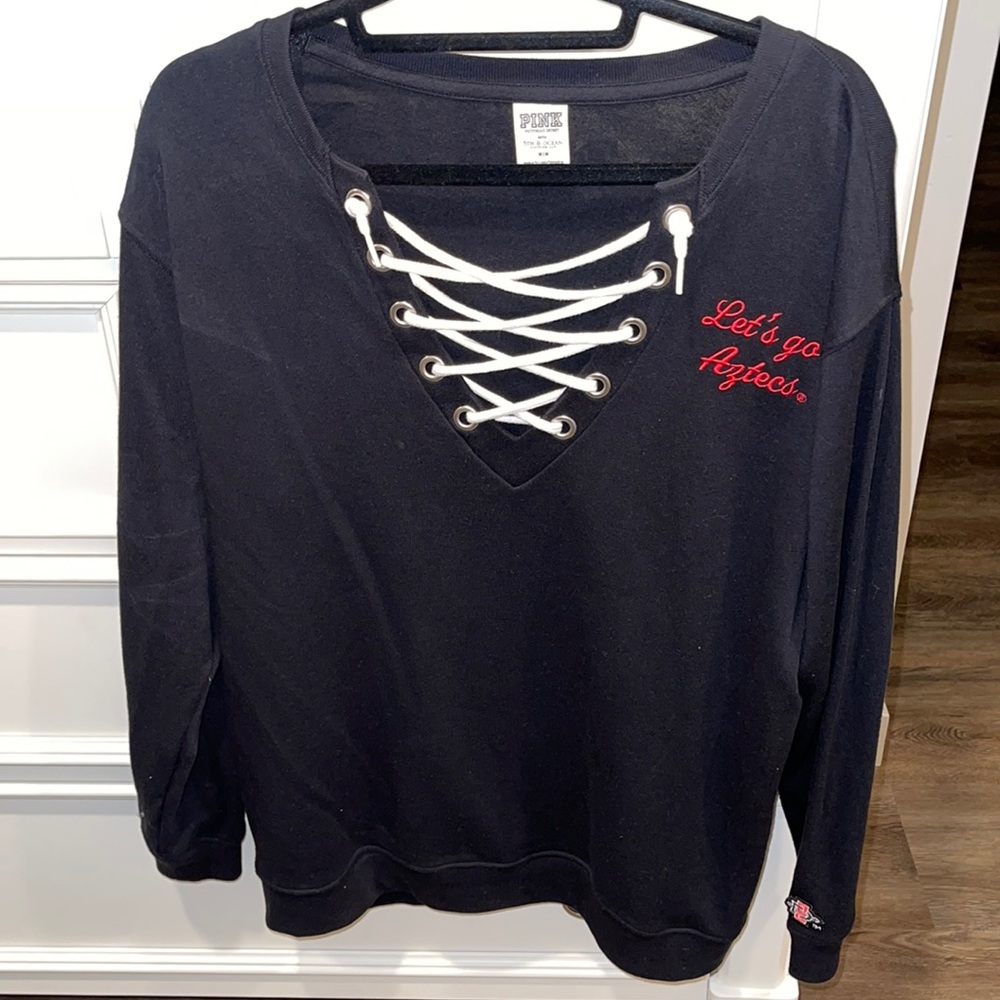 PINK Aztecs front tie sweatshirt
